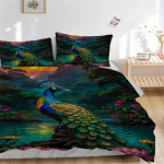 3 tk paabulinnu loodusvaatega voodipesukomplekt. Pehme ja mugav, ilma s&uuml;damikuta (1x tekikott + 2x padjap&uuml;&uuml;ri) yy251009245 135x200cm