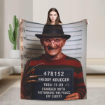 Freddys Krueger Halloweeni kunst Hirmutav Retro Hirmutav Tekid Kvaliteetne &Uuml;lipehme Visketekk Talvine Reisimine Diivan Tool Voodikate 130x150cm