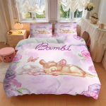 3 tk Bambi ja Thumperi mustriga voodipesu kolmeosaline komplekt (1Kate + 2 padjap&uuml;&uuml;ri, ilma t&auml;idiseta) S004 240x220cm white