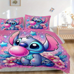 3 tk armsa Stitchiga tr&uuml;kitud voodipesukomplekt, pehme ja mugav tekikott magamistoa jaoks B012 135x200cm