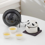 Master Original Panda teekomplekt Reisimiseks Kaasaskantav tean&otilde;u V&auml;litingimustes Telkimiseks 1 kann 3 tassi Gongfu Kiirtass Armas teetass Kodu Hotell gray