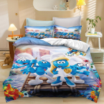 Smurfid Hooaja Anime, Kodu Magamistoa Mugavus Nordic pol&uuml;estermaterjal, sobib lastele ja t&auml;iskasvanutele, 3-osaline komplekt 135x200cm