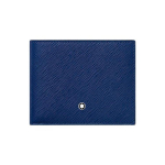 Montblanc Br&auml;ndi Tr&uuml;kitud &Uuml;hev&auml;rviline Kuue Kaardipesa Nahast Rahakott Meeste Rahakotid Indigo-Sinine 130812 Gift Set(Basic Set+Box+Shopping Bag)