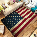 Retro Ameerika Lipu Vaip Masinpestav Libisemiskindel Matt Punane Valge Sinine Disain Elutuba Magamistuba Kodu Sisustus Vaip USA 250. Kingitused 80X120CM brown