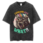 Pestud Must Kass T-s&auml;rk Unisex Vintage Lesbid S&ouml;&ouml;vad Mida Graafilise Tr&uuml;kiga T-s&auml;rk Harajuku Stiil L&otilde;tv L&otilde;ige L&uuml;hike Varrukas Suvemood M black