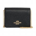 COACH Keti Rahakott Seeria 10 Kett Nahast &Otilde;la Crossbody Kott Mini Naiste Must must