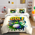 Golfikepid ja pall. Voodipesukomplektid Tekikotikomplektid Tekikotid Padjap&uuml;&uuml;rid(1 * Tekikott 2 * Padjap&uuml;&uuml;ri (tekk ei kuulu komplekti)) 135x200cm