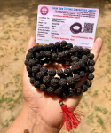 LAB SERTIFITSEERITUD 108+1 helmega India p&auml;ritolu Must Rudraksha Mala 5 mukhi 5 n&auml;oga Lord Shiva palvehelmed Jaap Mala Jooga Palve Tervendamine Meditatsioon 8mm One Size white