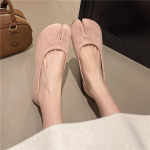 Jaapani stiilis Tabi Ninja kingad Naistele Mugavad nahast lamedad kingad Split s&otilde;rgatsvarbtega mokassiinid Femme Mary Jeans Moccasins Daamide Ballerina kingad 35 roosa