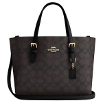Coach Mollie logoga t&otilde;mblukuga kott Ostukott Ristkorral Kattetud l&otilde;uend Nahast &Otilde;lakott Naiste kott P&auml;hklipruun Must CV965-IMXAQ Gift Set (Gift Box Set+Charm Accessories) black