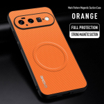 EUCAGR Google Pixel 11 Pro XL jaoks Luksuslik PU Nahast Magnetiline Hoidik Telefonikott Google Pixel 11Pro XL jaoks P&otilde;rutuskindel Tagakate Pixel 11 Pro oranž