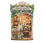 Puidust Monet'i stuudio raamaturiiuli siset&uuml;kk DIY mudelikomplekt Valgustusega lillega raamatutoega s&otilde;brale s&uuml;nnip&auml;evakingituseks 4XL