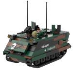 M113 soomustatud personalikandja APC 1,5 Lai r&ouml;&ouml;pmelastega S&otilde;jalised ehitusplokid M&auml;nguasja klotsid Komplekt Soomustatud s&otilde;iduk Lahingumasin Camouflage black