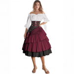 Renessansi piraadi kleidikomplekt, naiste retro keskaegne riietus, sobib Halloweeni peoks, rollim&auml;nguks ja steampunk-lavastusteks S