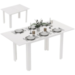 Pikendatav s&ouml;&ouml;gilaud, 120-160 x 70 cm, Reguleeritav k&ouml;&ouml;gilaud 4-6 inimesele, MDF, K&otilde;rgl&auml;ikega valge 160 x 80 x 78 cm