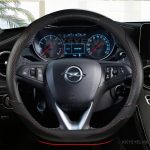 Auto roolikatte D-kujuline nahast Opel Astra 2015-2021 Corsa Combo Mokka 2018-2021 Grandland X Insignia CT 2017-2022 wn3 jaoks must