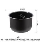 304 roostevabast terasest riisikeetja 5L siseosa Panasonic SR-MS183/SR-DG183/DF181/MG183 jaoks Keedupott Asendus Riisikeetja siseosa