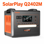 SolarPlay Q2402M 2500W 2304Wh LiFePO4 kaasaskantav toitejaam, 3500+ ts&uuml;klit, 1100W kiirlaadimine, 100W PD telkimiseks, matkaautoks, koduseks h&auml;daolukorraks, v&otilde;rgust s&otilde;ltumatu SOLARPLAY Q2402M-YY