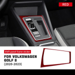 Volkswagen VW Golf 8 MK8 2020 2021 2022 2023 jaoks Ehtne s&uuml;sinikkiust kleebis Auto sisekujundus Punane k&auml;igukangi paneeli dekoratsioon Tarvikud 02-1 / Left Hand Drive