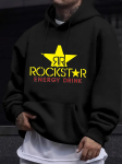 Vabaaja Rockstar Graafiline Huppar - Roheline Kollase T&auml;he ja Rockstar Energy Drink Tr&uuml;kiga S black