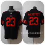 Meeste NFL San Francisco 49ers Christian McCaffrey 23 Jalgpallivorm Puuvillane Performance T-s&auml;rk F&auml;nnitooted Vabaaja Spordiriided XL