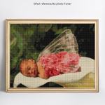 Teemanttikandid beebi ja lille t&auml;isringmosaiikportree 20X30CM