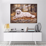 Teemantmaaling Loomade ristpistes T&auml;ispuurimise &uuml;mmargune teemanttikandid Armas koer metsakaunistusega 20X30CM