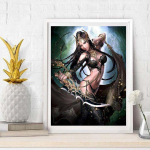 5D DIY teemantmaal  Anime Game Girl  Tikand Ristpistes Rhinestone'i mosaiikmaal 20X30CM