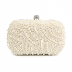 K&auml;sitsi valmistatud luksuslik Pearl Clutch naiste rahakott Teemantkett &Otilde;htukott Peokott Pulma Bolsa Feminina kott beež