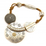 Les Tr&eacute;sors De Lily [E5834] - Bracelet Cr&eacute;ateur 'Les Souvenirs du Pass&eacute;' Ambre Argent&eacute; pruun