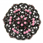 NOA [G0256] - Bague Cr&eacute;ateur 'Carmen' rose Heleroosa