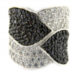 Bague Argent 'Romy' Noir Blanc argent&eacute; (rhodi&eacute;) - 20 mm 52 must
