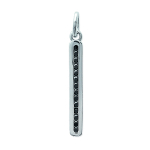 Les Tr&eacute;sors De Lily [H7352] - Pendentif Argent 'D&eacute;esse' noir argent&eacute; (rhodi&eacute;) - 25x3 mm must