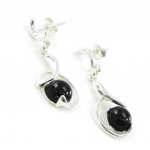 Les Tr&eacute;sors De Lily [I8888] - h&otilde;bedased k&otilde;rvar&otilde;ngad  D&eacute;esse Noir de Jais  h&otilde;be-must (roodiumiga kaetud) - 30x13 mm must