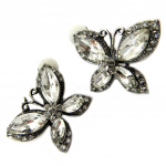 Les Tr&eacute;sors De Lily [P4648] &ndash; h&otilde;bevalged Sissi disainklambrid (liblikad) &ndash; 35x35 mm valge