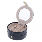 Multi layer PU Leather Portable Jewelry Storage Display Case Box White tumesinine v&auml;rv