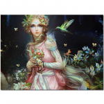 Teemantmaaling Rhinestones Ristpistes Fairy Forest Elf Teemanttikandid 20X30CM