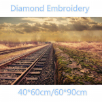 T&auml;is&uuml;mmargune puur 5D DIY Teemantv&auml;rvimine Raudtee teemanttikandid 20X30CM