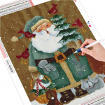 T&auml;isruudukujuline &uuml;mmargune teemantmaaling J&otilde;uluvana Teemanttikandid M&uuml;&uuml;k Lumeloomad K&auml;sitsi valmistatud kingitus Full Round (20X30CM)