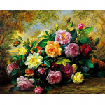 T&auml;isruudukujuline &uuml;mmargune teemantmaal, kaunid lilled pildid 5d tikandid &uuml;mmargused teemantmosaiigist kivimaalid Full Round 20X30CM