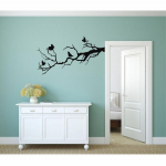 Birds on Branch Wall Art, Metal Wall Decor, Metal Wall Hangings, Home Living Room Bedroom Decoration, Branch Decor, Birds Wall Art 24"W x 9"H / 60x24 cm must