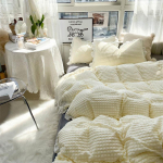 4 tk/komplekt Winter Milk Velvet Princess Wind voodi seelik pluss sametine paksu volangiga tekikate Korea voodipesu King