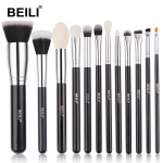 BEILI Black Makeup pintslite komplekt Professionaalsed looduslikud kitsekarvade pintslid Foundation Powder Contour Eyeshadow meigipintslid
