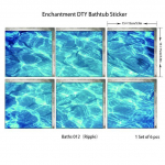 6TK vannikleebis libisemiskindel veekindel 3D efektiga isekleepuv vannitoakleebis PVC eemaldatav dekoratiivne seinamaaling 15x15cm YG12