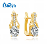 LSOOYH Clip K&otilde;rvar&otilde;ngad Kullav&auml;rvi Moodne K&otilde;rvar&otilde;ngas Naistele &Uuml;mmargused Cubic Zirconia Stud K&otilde;rvar&otilde;ngad Ehted A