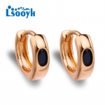 LSOOYH Clip K&otilde;rvar&otilde;ngad Roosa kullav&auml;rvi Moodne k&otilde;rvar&otilde;ngas Naistele Must Cubic Zirconia Hoop Stud K&otilde;rvar&otilde;ngad Ehted A