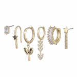 ANENJERY 6 t&uuml;kki/komplekt Tsirkoon Star Arrow Wings Hoop k&otilde;rvar&otilde;ngad naistele Creative Mix and Match k&otilde;rvar&otilde;ngaste komplekt