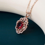 Bella Box mood punane ripats kaelakee naiste pulmatseremoonia peoks T&auml;ielikult pimestav kuupmeetrist tsirkoonist daami kaelaehted 45cm punane