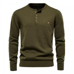 AIOPESON 100% puuvillane meeste pullover &uuml;hev&auml;rviline Henley kraen&ouml;&ouml;biga meeste kampsun &otilde;huke uus s&uuml;gisene kvaliteetne meeste kampsun USA S 50-60 kg sinine
