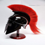 Kreeka korintose kiiver punase plumeturvisega Rooma soomusr&uuml;&uuml; Spartan Larp